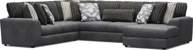 3 pc right arm chaise sectional