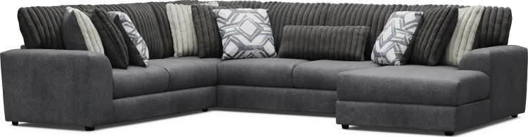 3 pc right arm chaise sectional