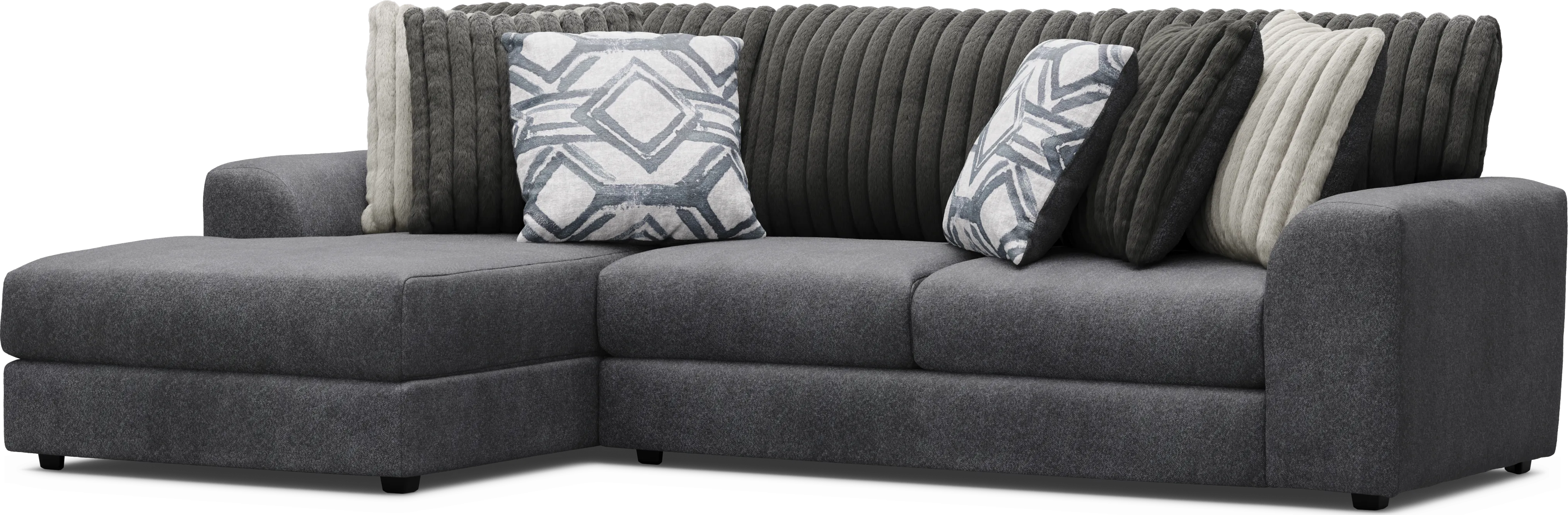 Moreau Street Black 5 Pc Sectional Living Room - Thumbnail - Image 2