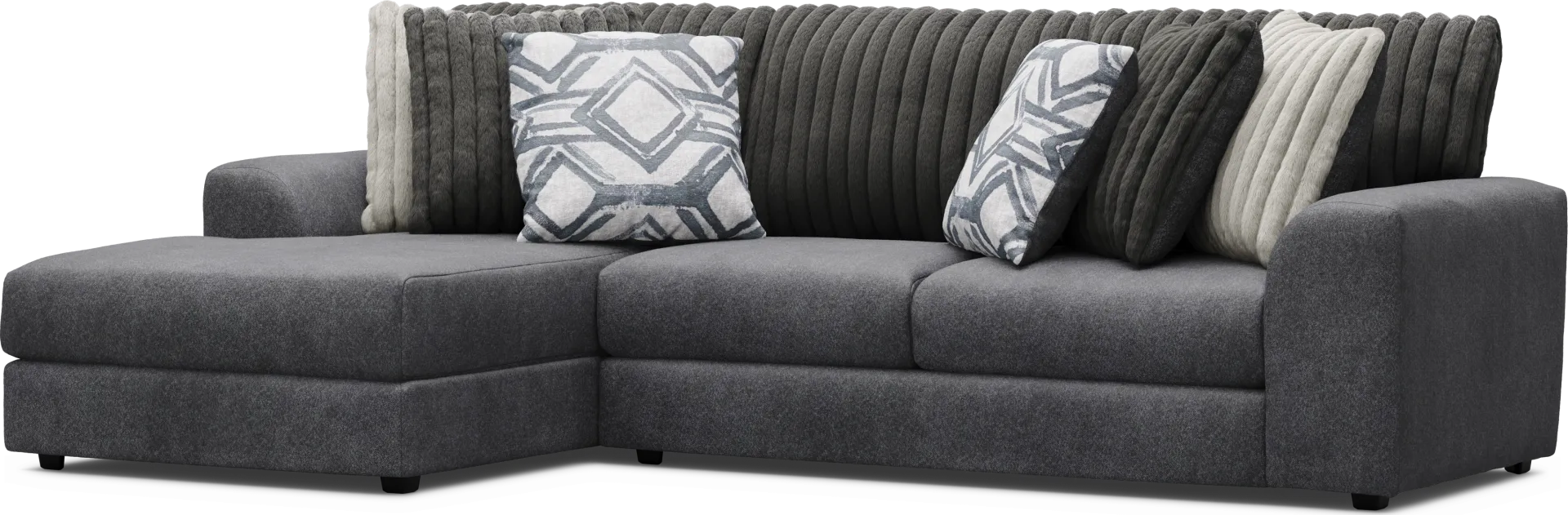 Moreau Street Black 5 Pc Sectional Living Room - Image 2