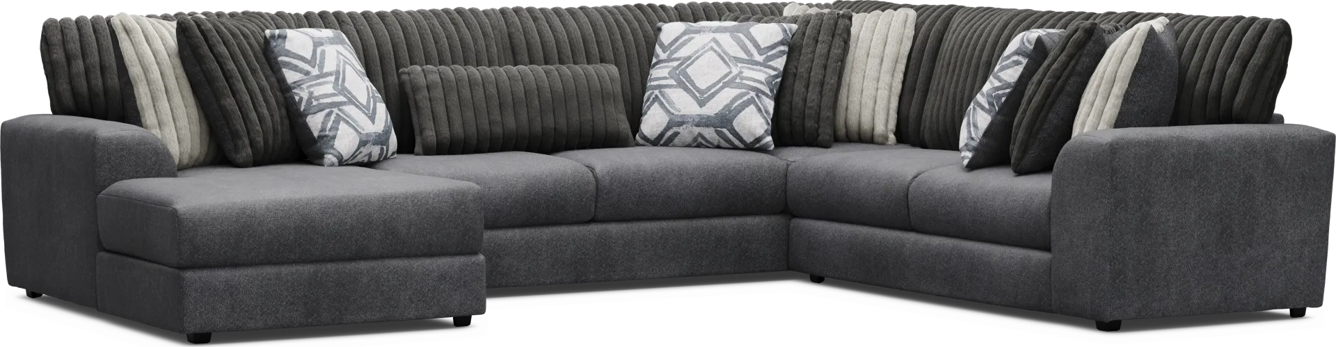 Moreau Street Black 6 Pc Sectional Living Room - Image 2