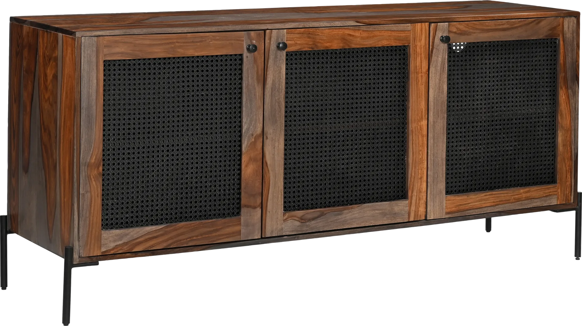 Hillindale Brown 3 Door Credenza - Image 1
