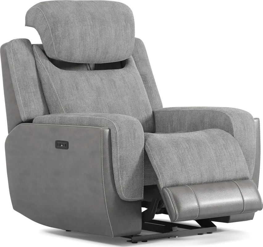 State Street Gray Dual Power Recliner