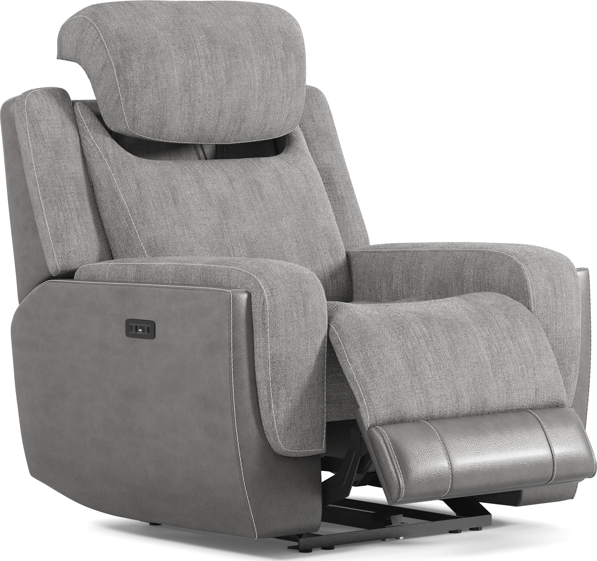 State Street Gray Dual Power Recliner