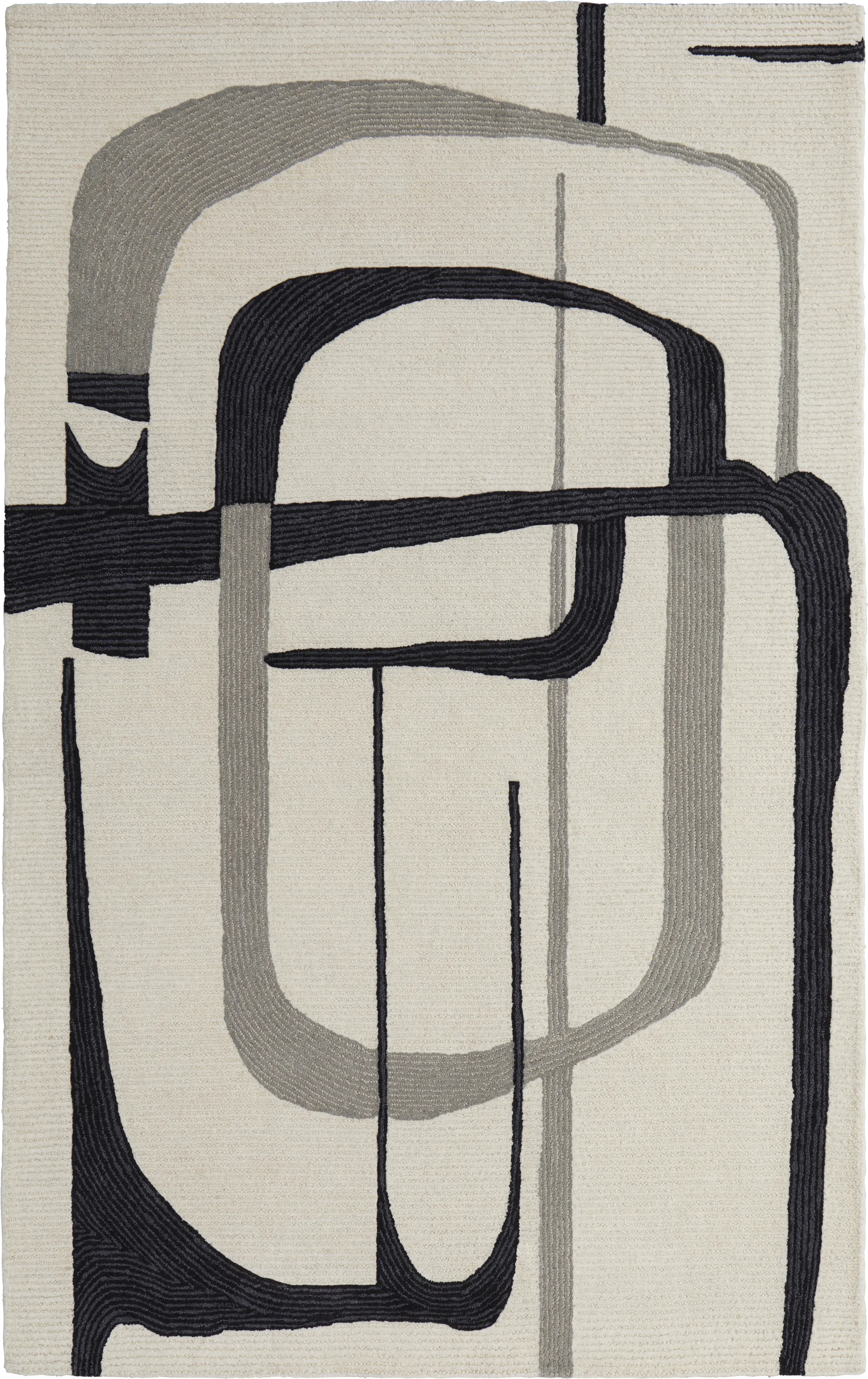 Nerida Ivory/Black 5' x 8' Rug - Image 1