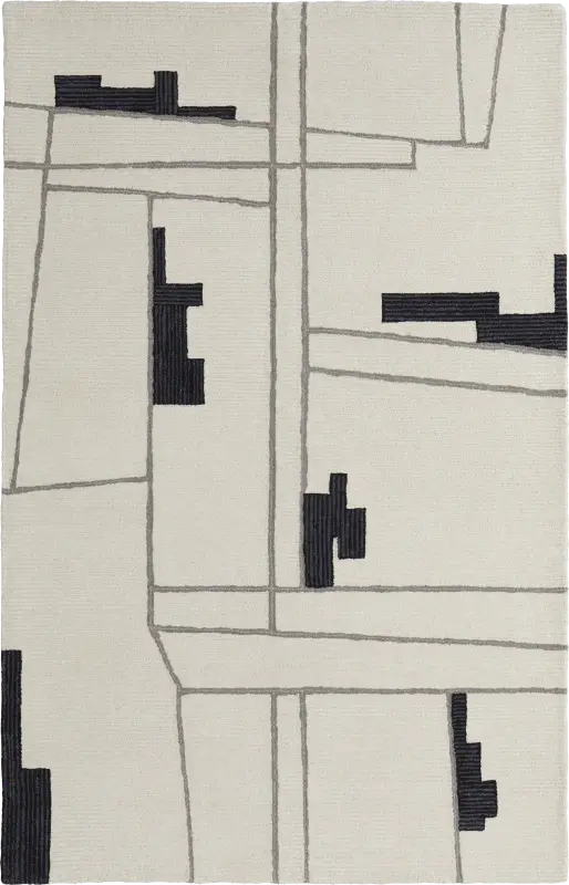 Thasea Ivory/Black 8' x 10' Rug