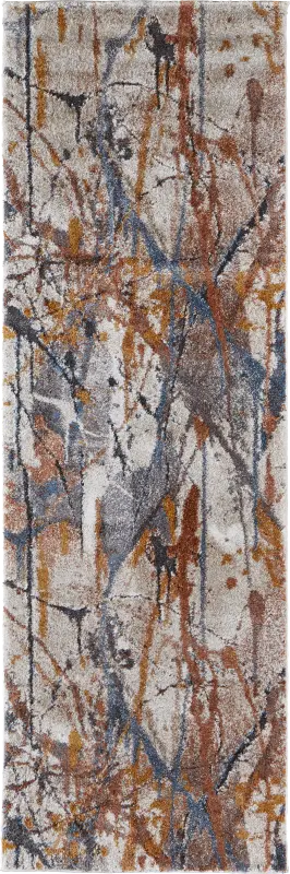 Adrirah Blue/Orange 2'6 x 8' Runner Rug