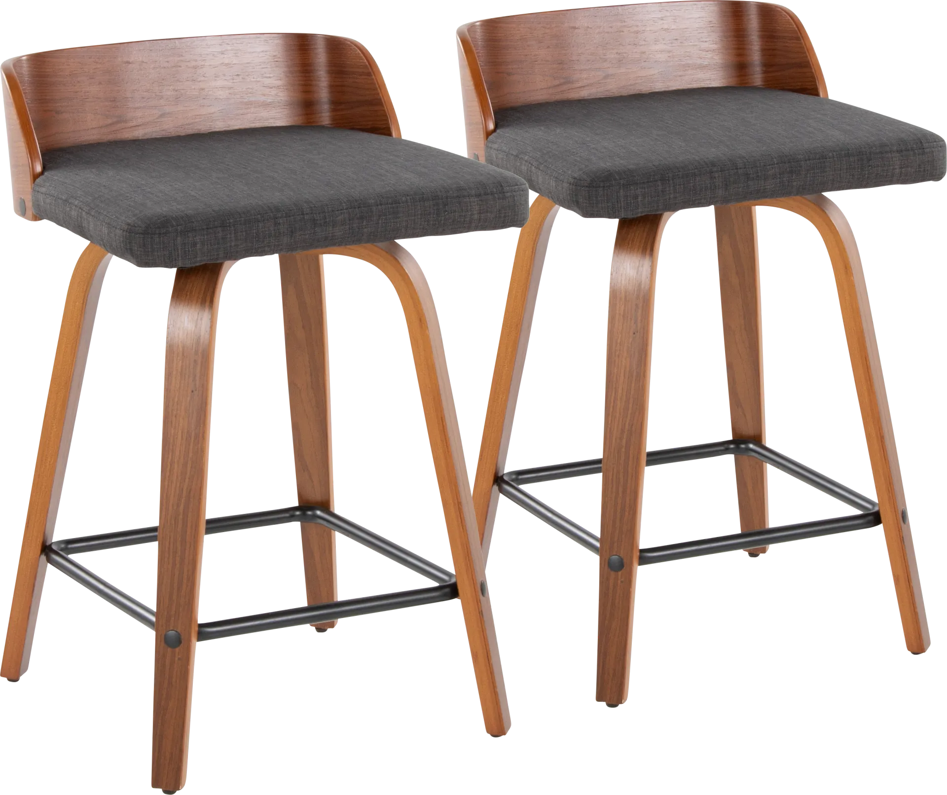 Wetherburn I Charcoal 24" Swivel Counter Height Stool, Set of 2 - Image 1