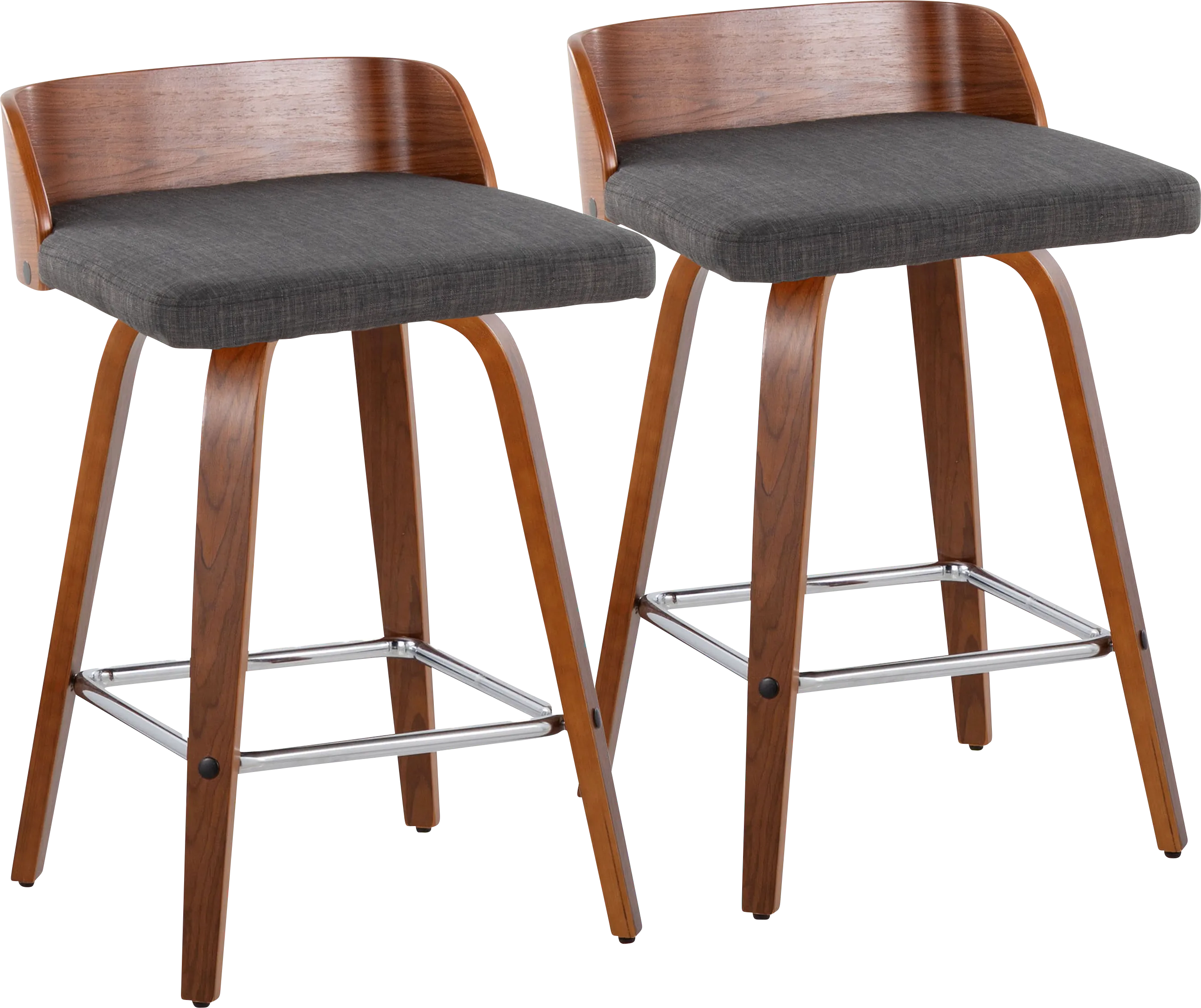 Wetherburn II Charcoal Swivel Counter Height Stool, Set of 2