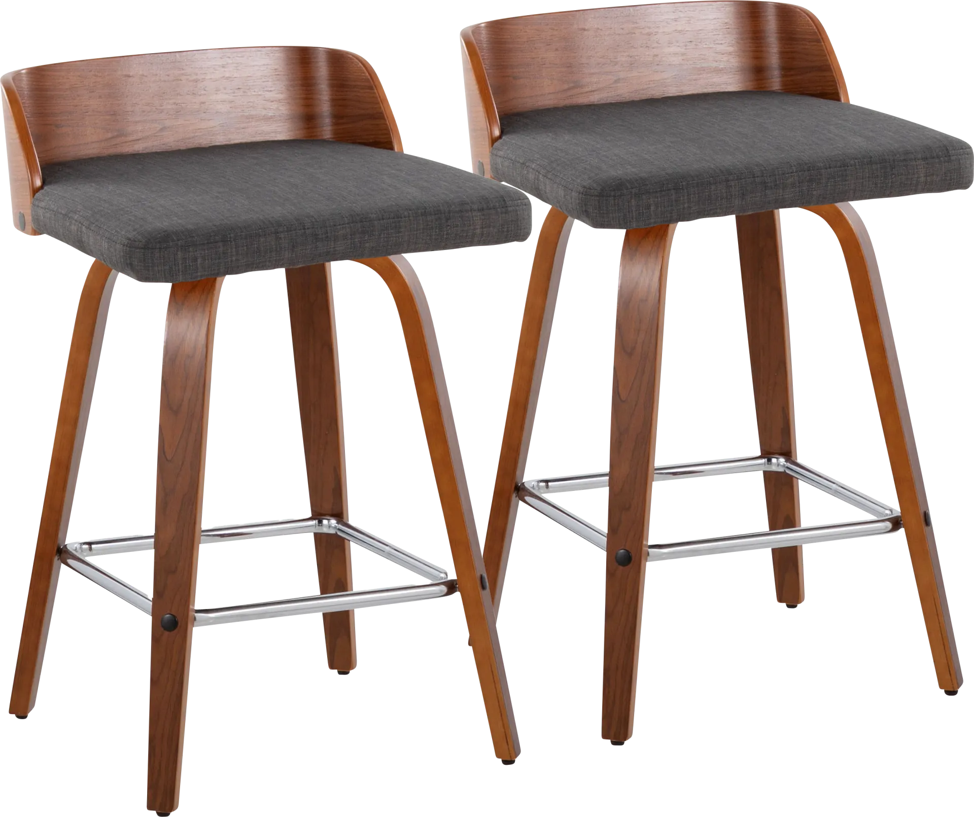 Wetherburn II Charcoal Swivel Counter Height Stool, Set of 2 - Image 1