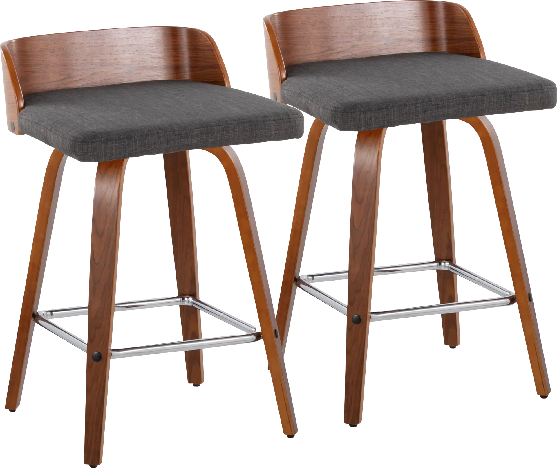 Wetherburn II Charcoal Swivel Counter Height Stool, Set of 2