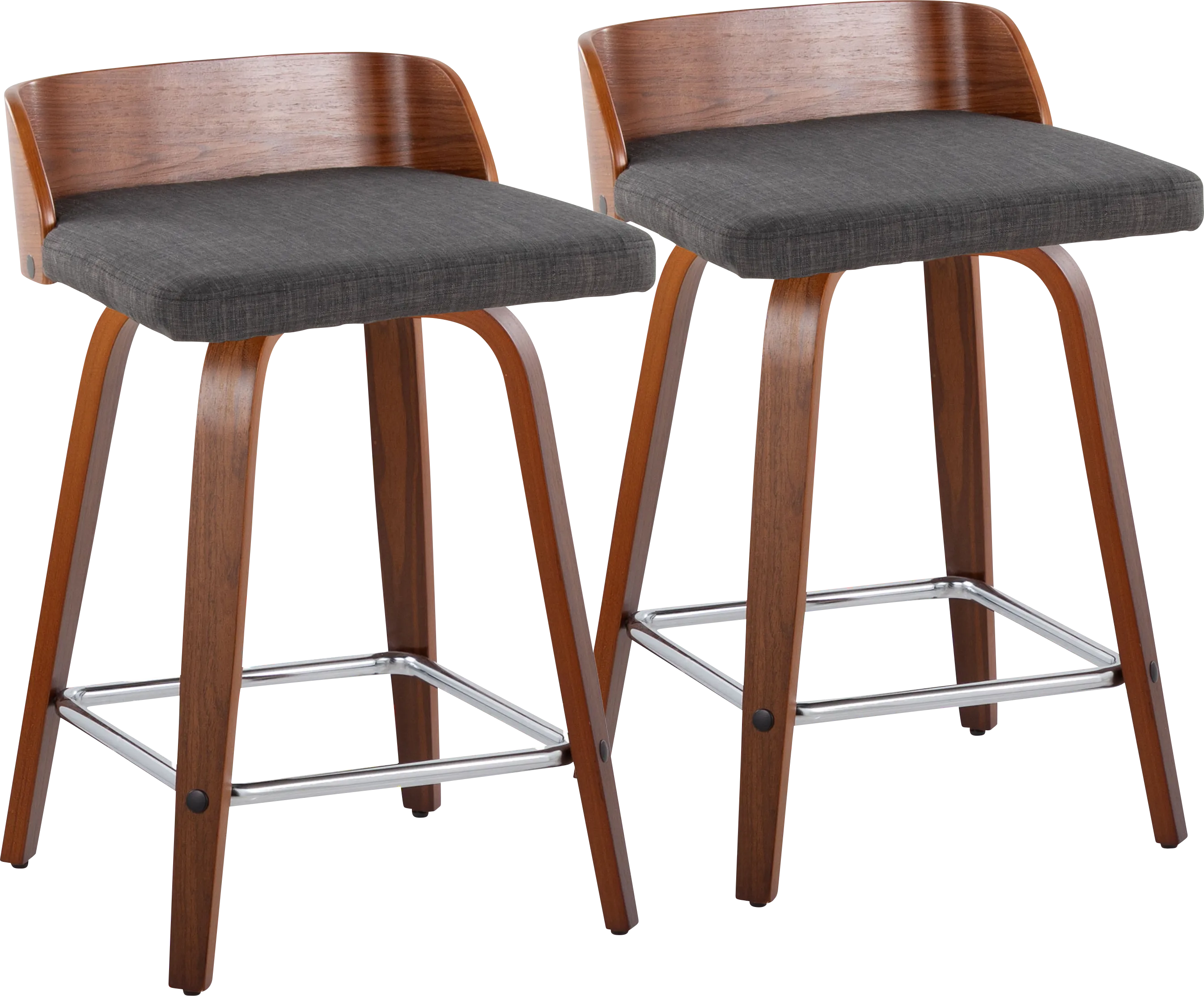 Wetherburn II Charcoal 24" Swivel Counter Height Stool, Set of 2 - Thumbnail - Image 1