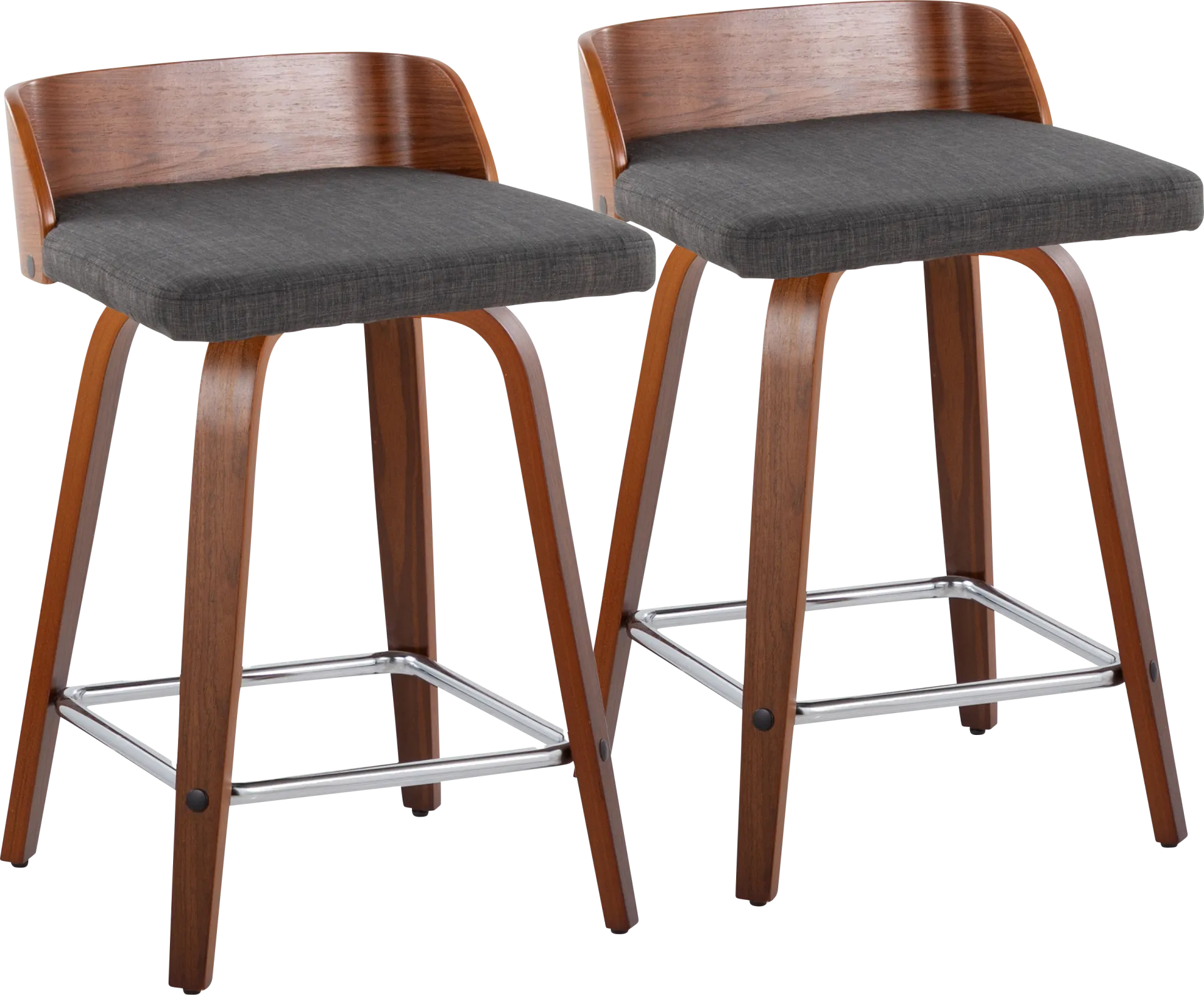 Wetherburn II Charcoal 24" Swivel Counter Height Stool, Set of 2 - Image 1