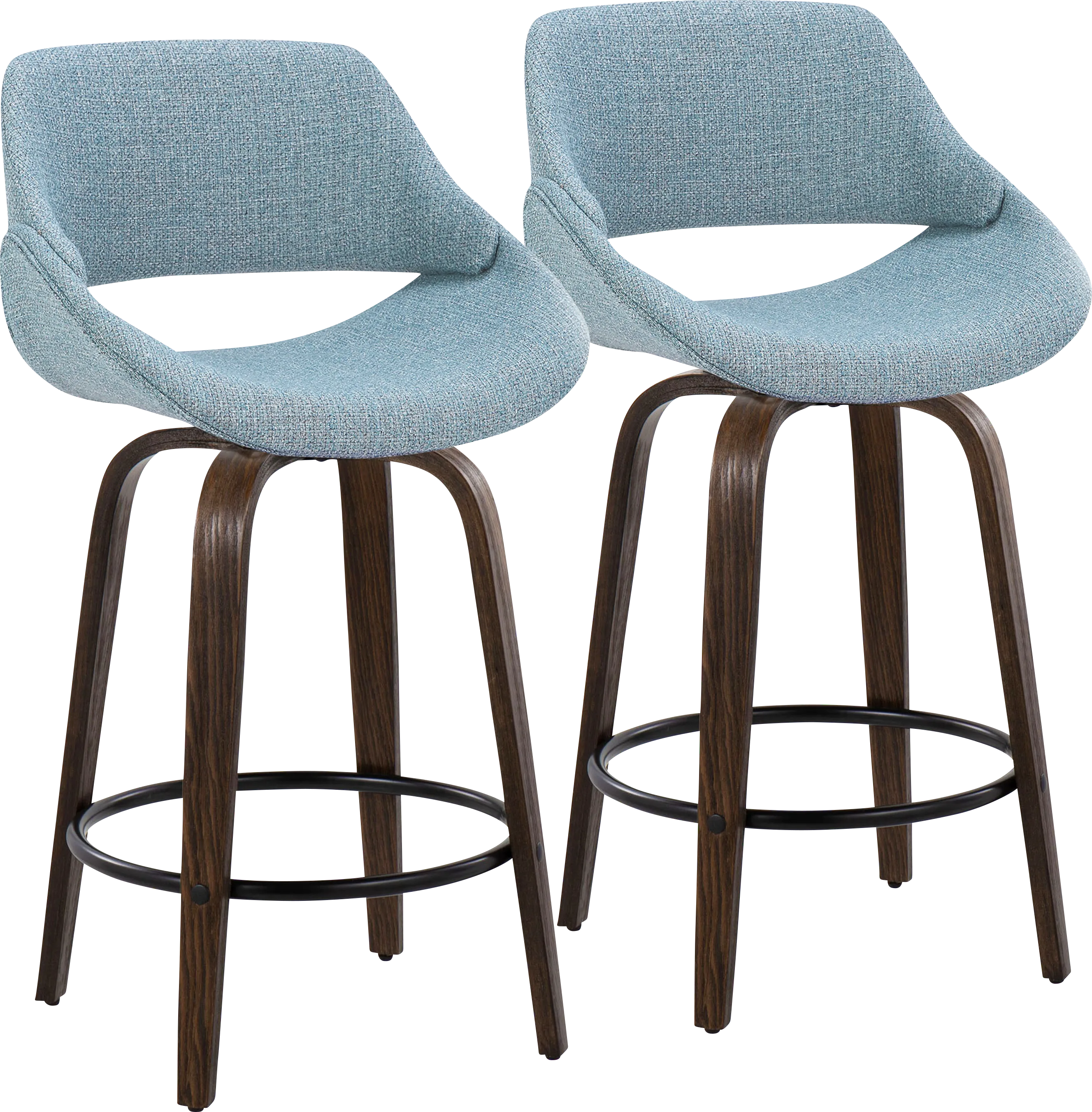 Westnedge Blue Swivel Counter Height Stool, Set of 2 - Thumbnail - Image 1