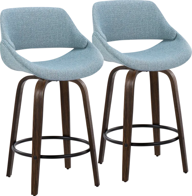 Westnedge Blue Swivel Counter Height Stool, Set of 2