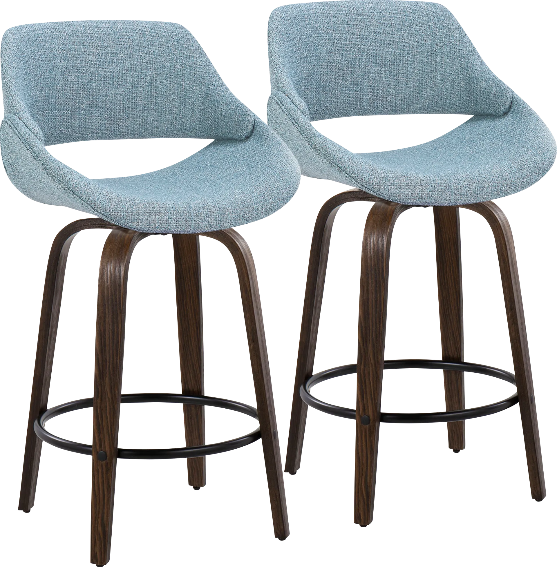 Westnedge Blue Swivel Counter Height Stool, Set of 2 - Image 1