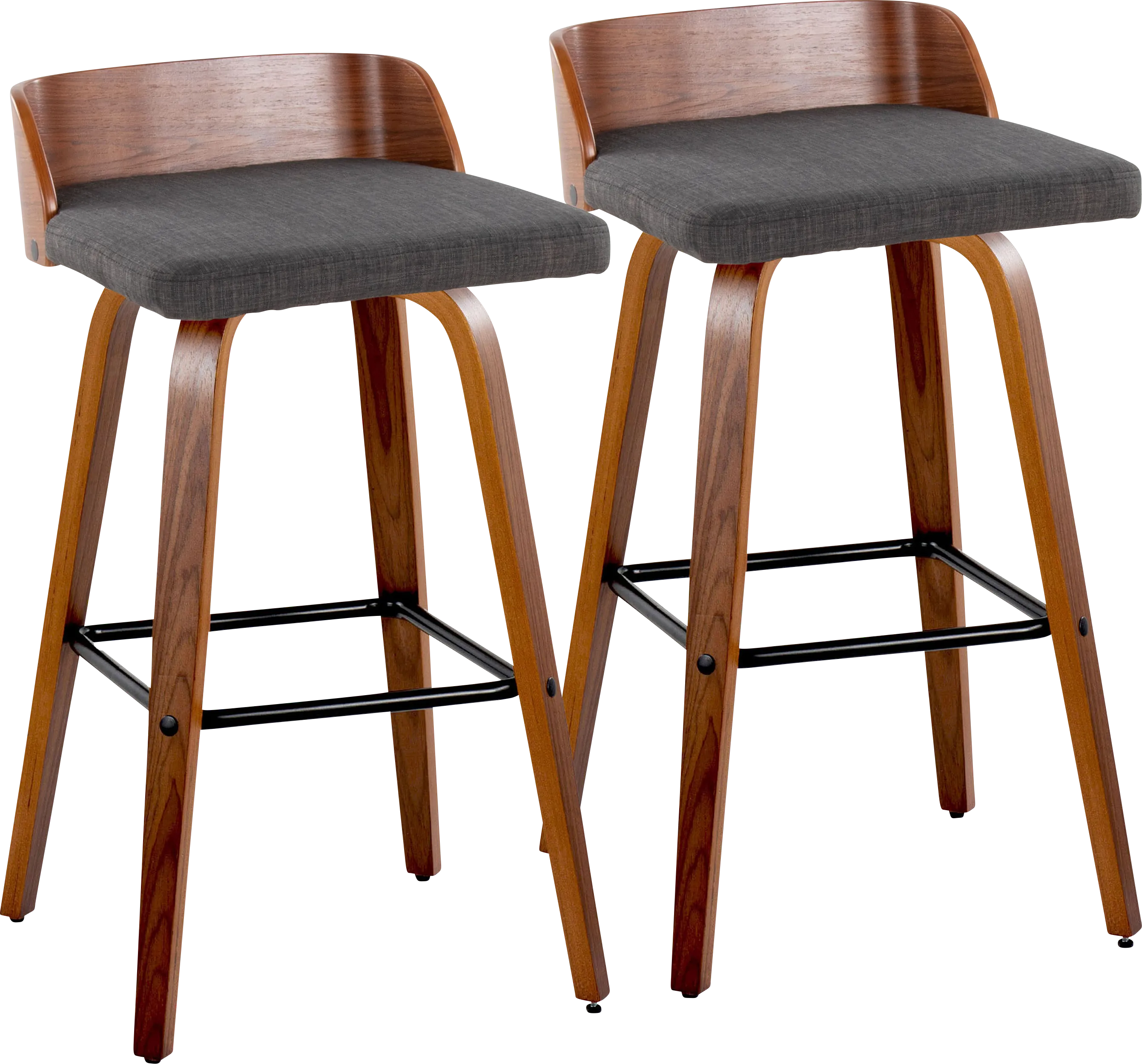 Wetherburn I Charcoal Swivel Barstool, Set of 2 - Thumbnail - Image 1