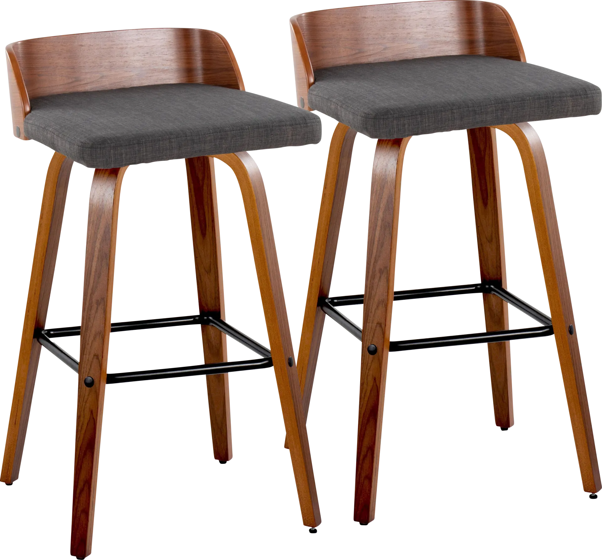 Wetherburn I Charcoal Swivel Barstool, Set of 2 - Image 1