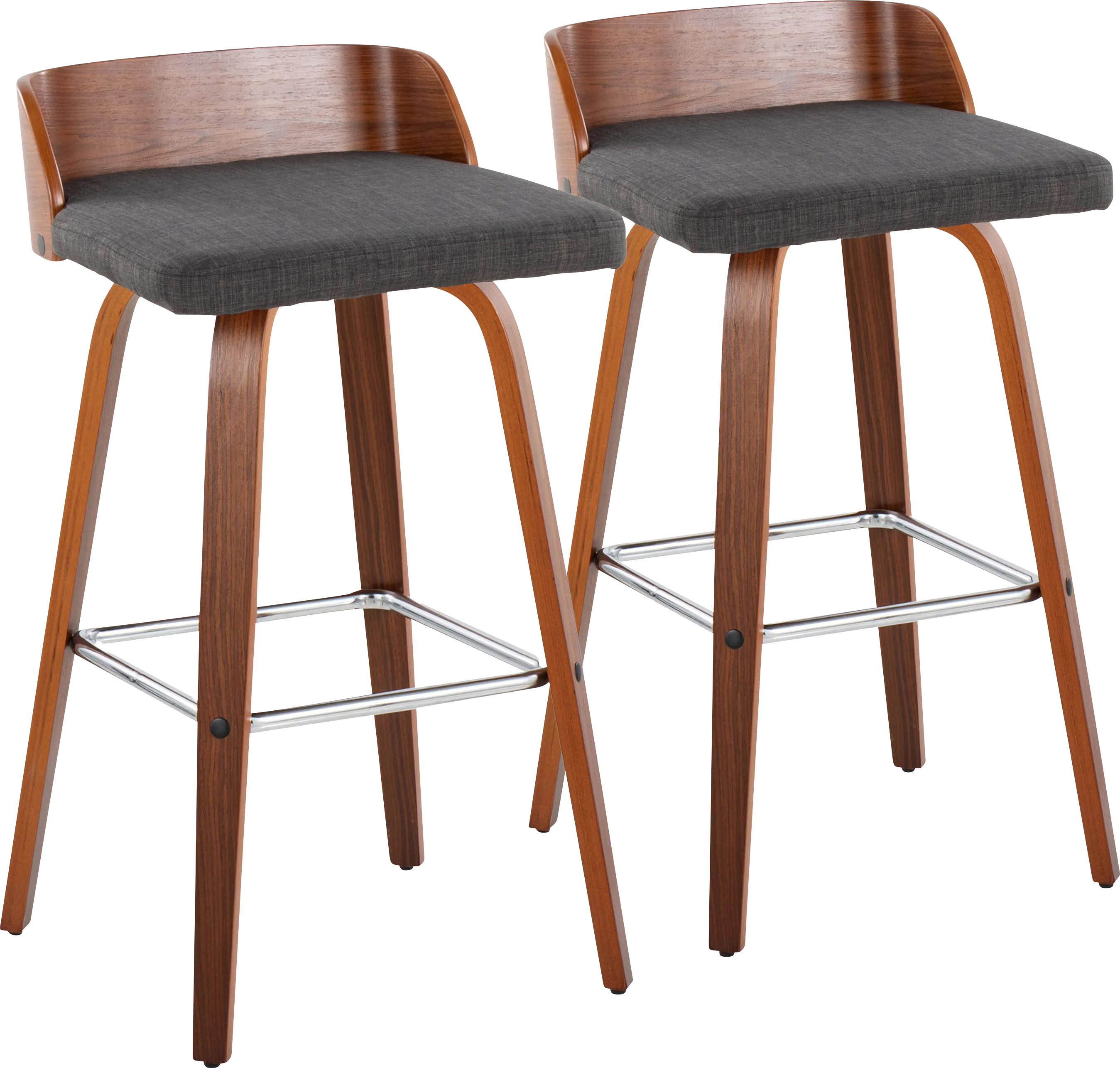 Wetherburn II Charcoal Swivel Barstool, Set of 2