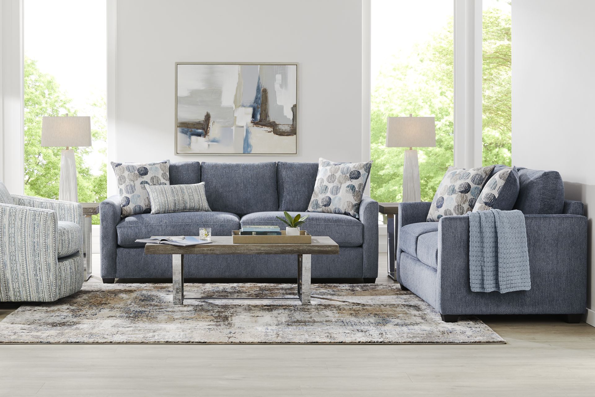 Caprice Navy 8 Pc Living Room - Image 1