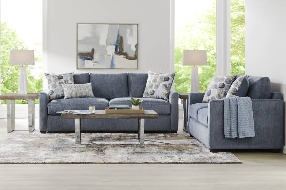 Caprice Navy Loveseat