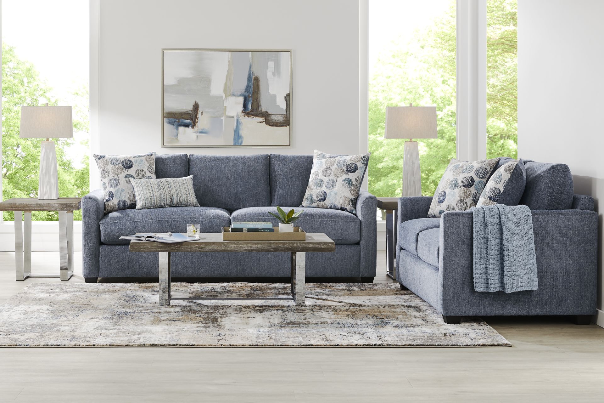 Caprice Navy Sofa - Image 2