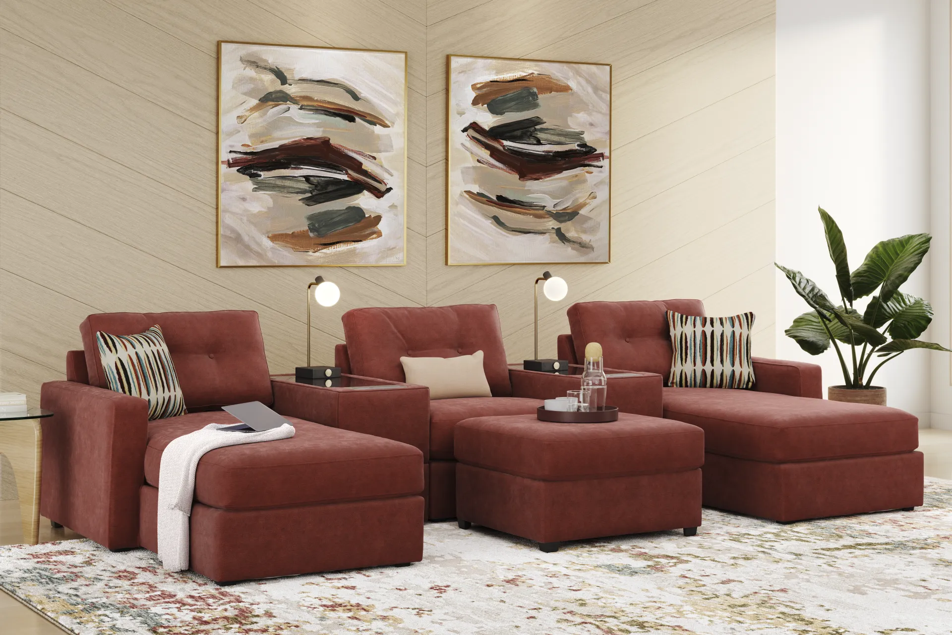 Merlot 6 Pc ModularOne with Media Consoles - Image 1