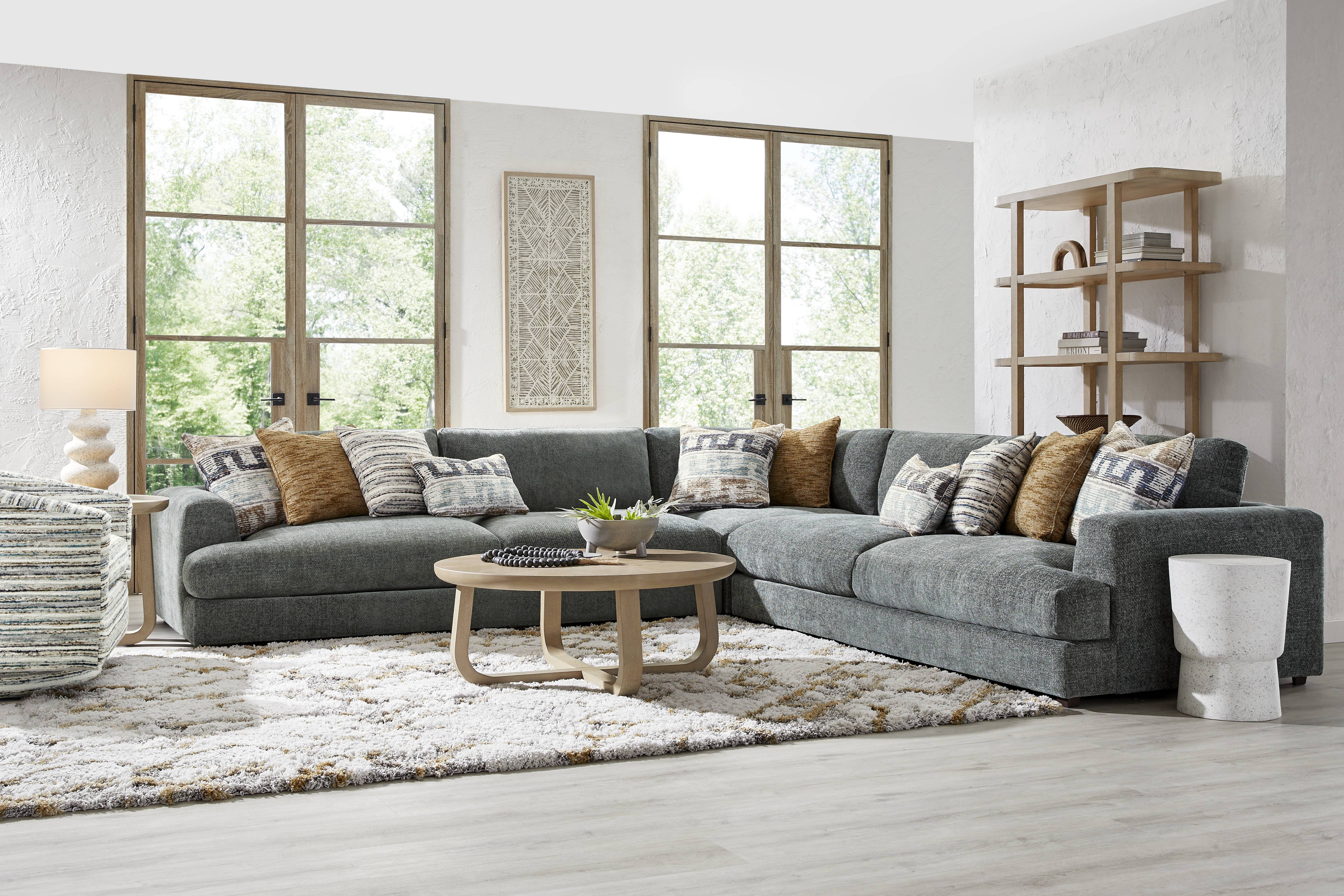 Montecito Charcoal 6 Pc Sectional Living Room - Thumbnail - Image 1