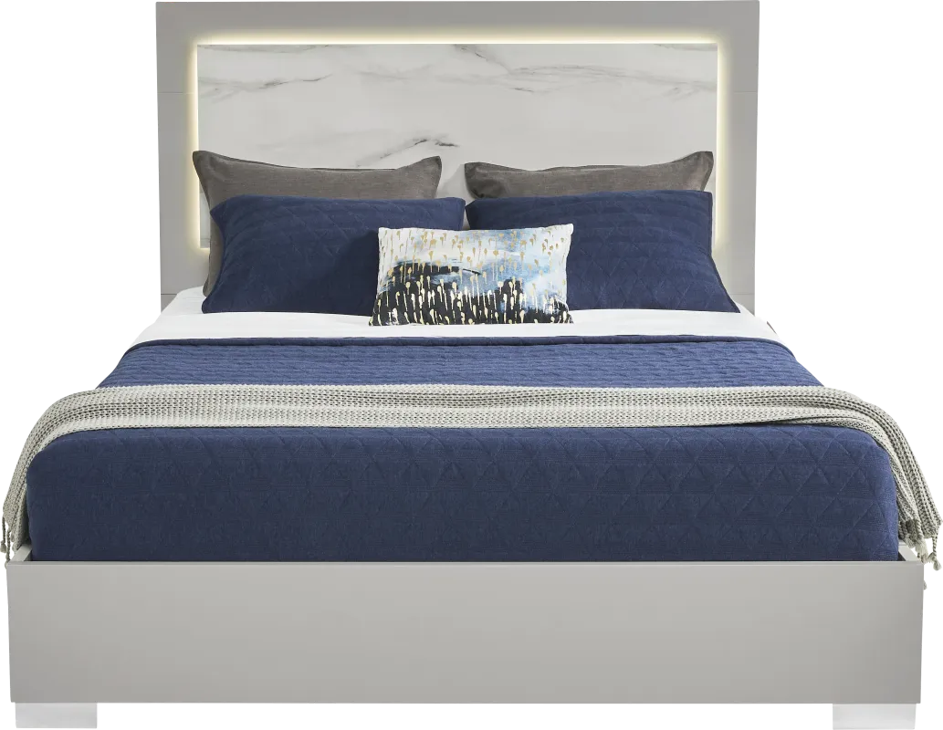 Beatrice Gray 3 Pc Queen Bed