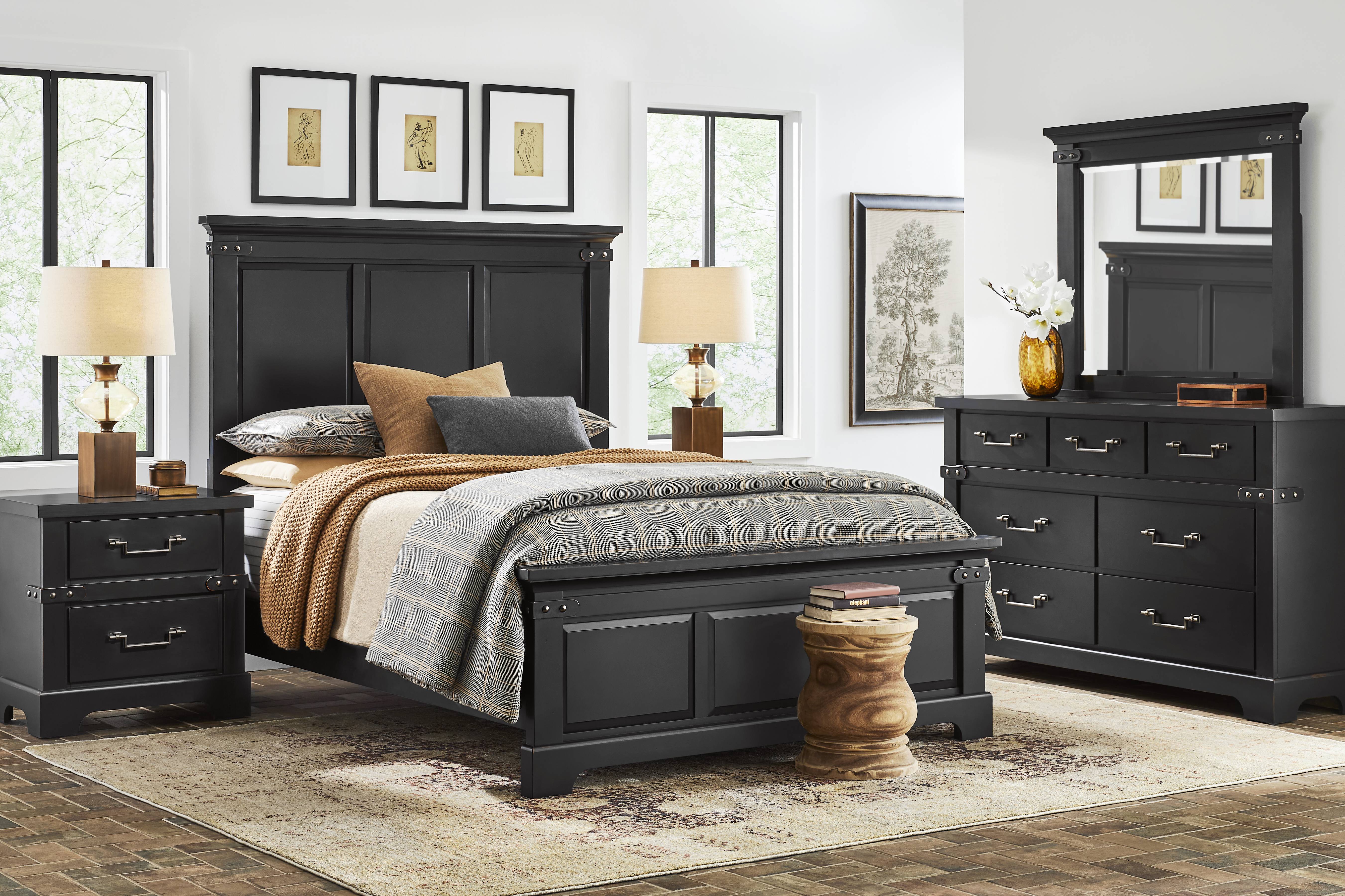 Fairhaven Black 7 Pc King Panel Bedroom - Thumbnail - Image 1
