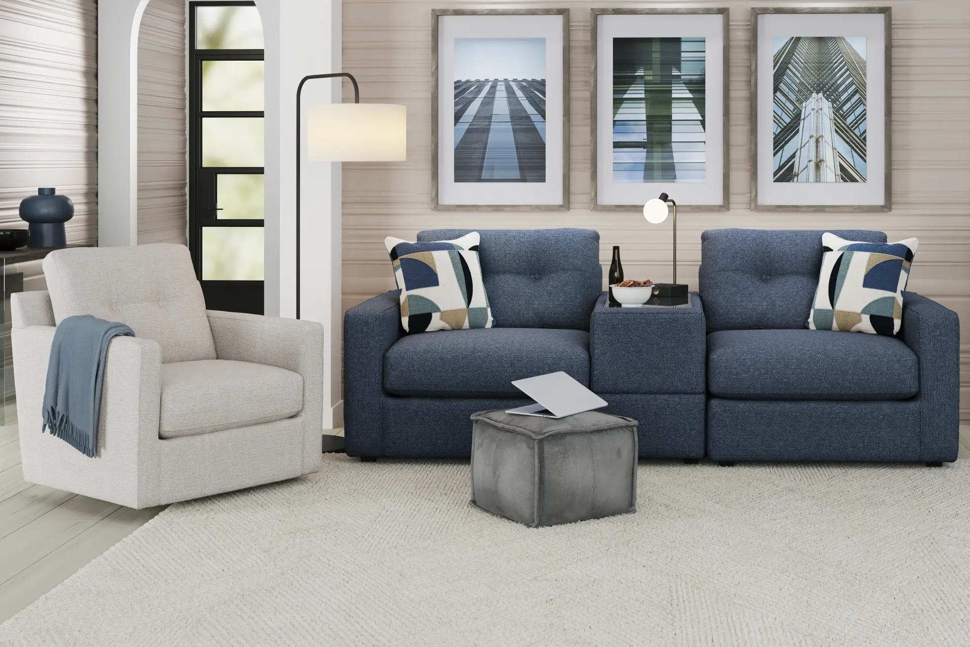 Dark Blue 3 Pc ModularOne