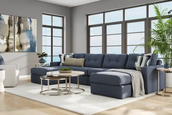 Dark Blue 4 Pc Power Reclining ModularOne