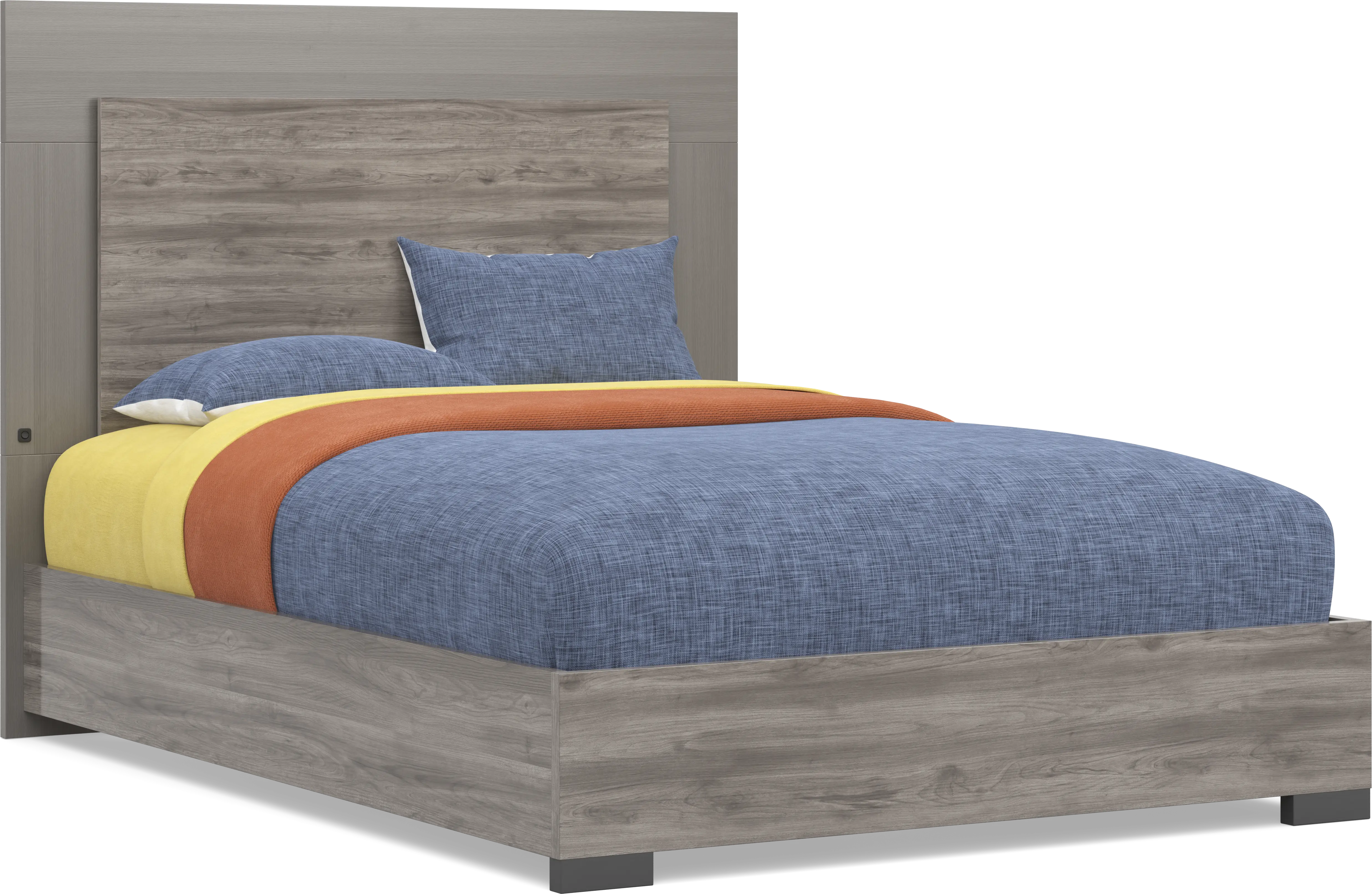 Kids Park Peak Gray Full Panel Bed - Thumbnail - Image 1