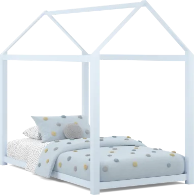 Kids Storybook Sky Blue Twin House Bed