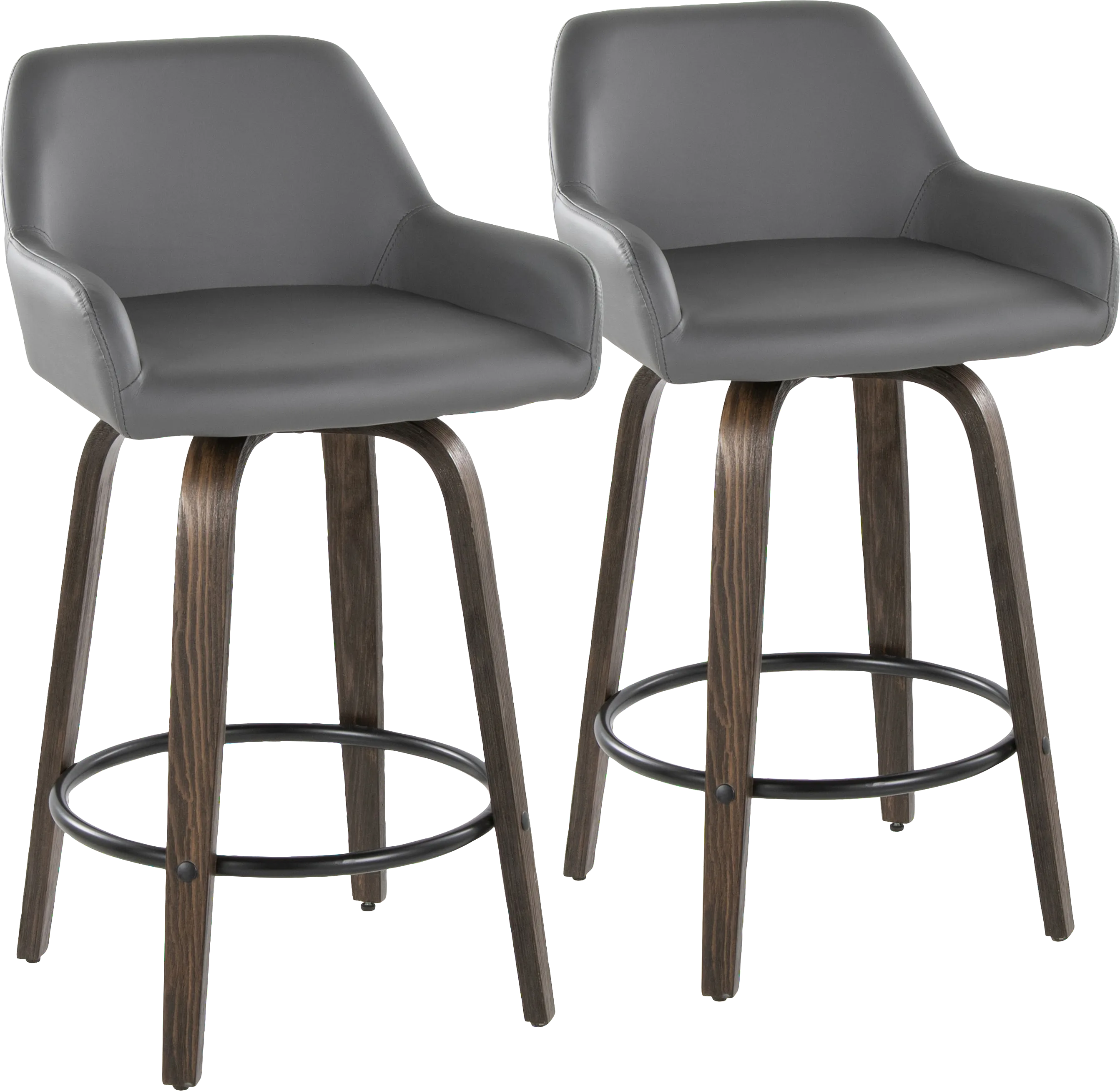 Rimcrest VII Gray Swivel Counter Height Stool, Set of 2 - Thumbnail - Image 1