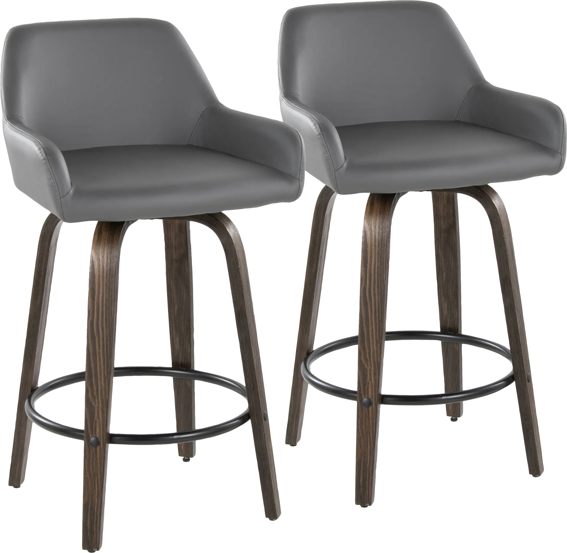 Rimcrest VII Gray Swivel Counter Height Stool, Set of 2 - Image 1