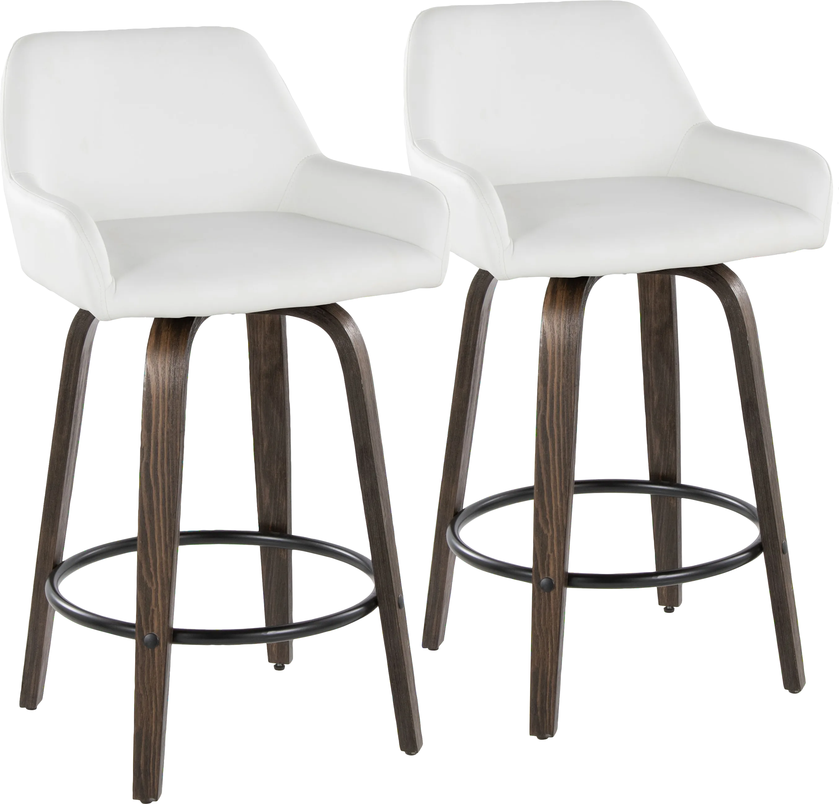 Rimcrest VII White Swivel Barstool, Set of 2 - Thumbnail - Image 1