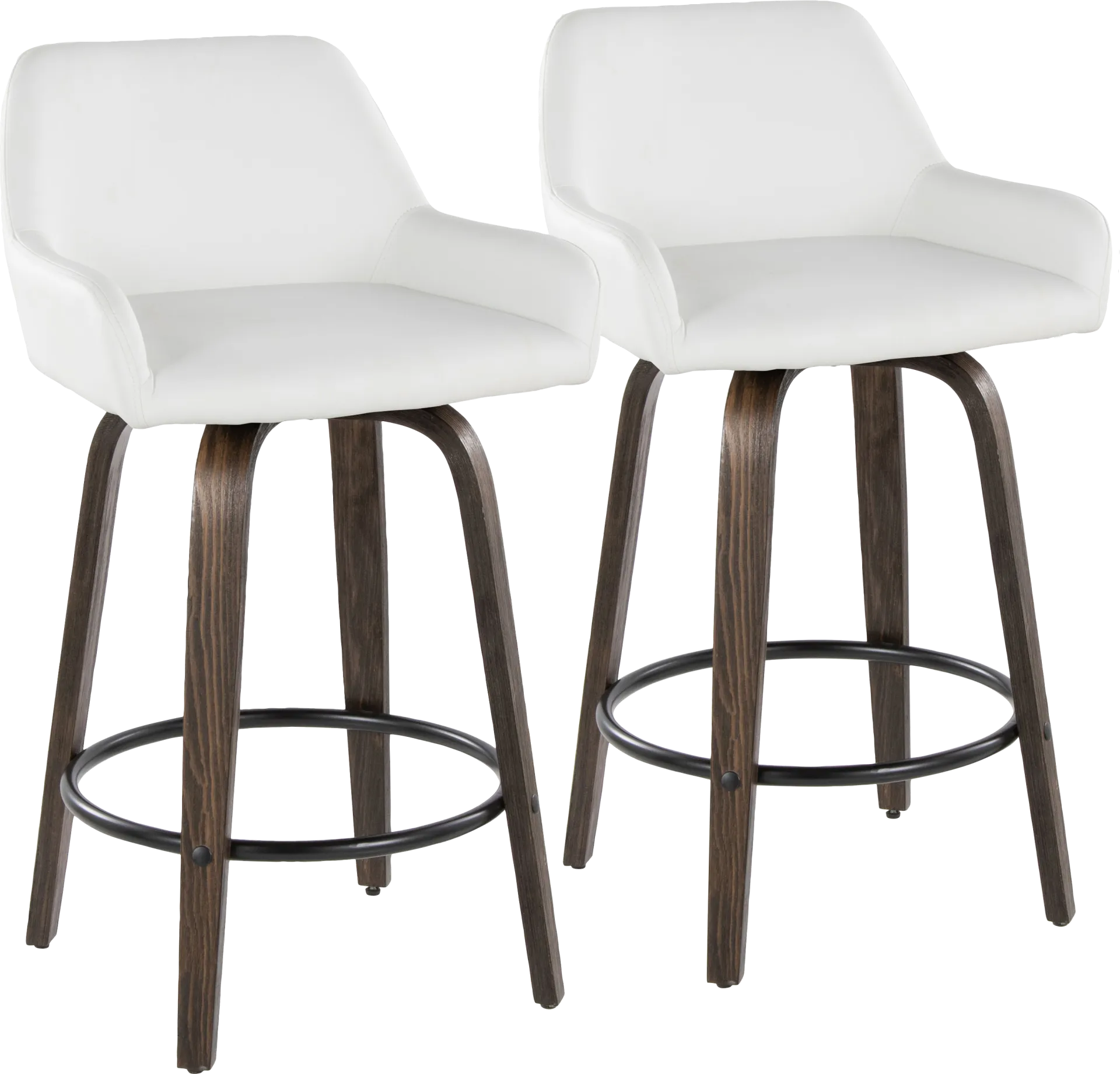 Rimcrest VII White Swivel Barstool, Set of 2 - Image 1