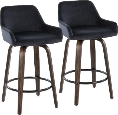 Rimcrest VII Black Swivel Counter Height Stool, Set of 2