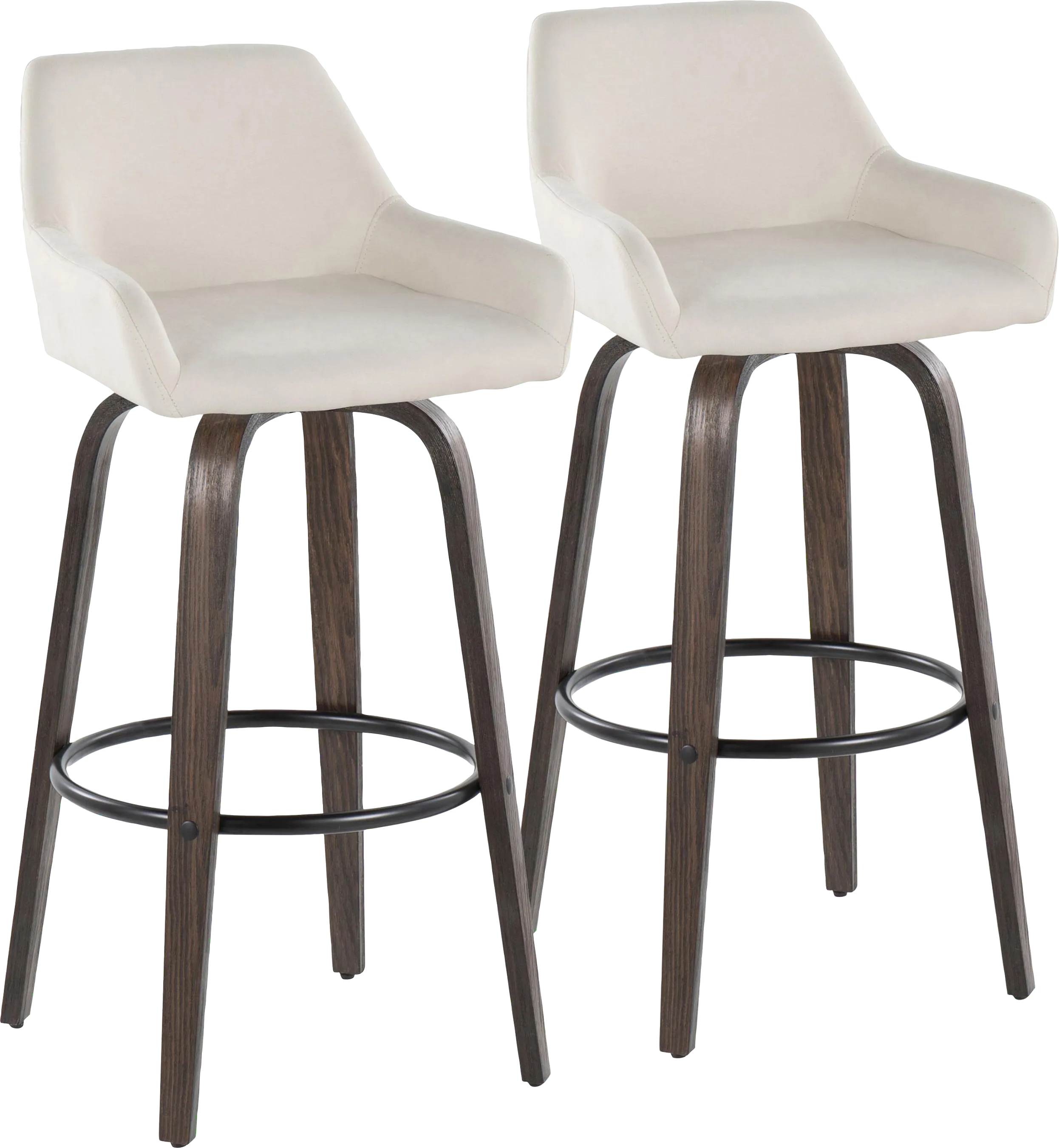 Rimcrest VII White Swivel Barstool, Set of 2 - Thumbnail - Image 1