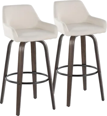 Rimcrest VII White Swivel Barstool, Set of 2