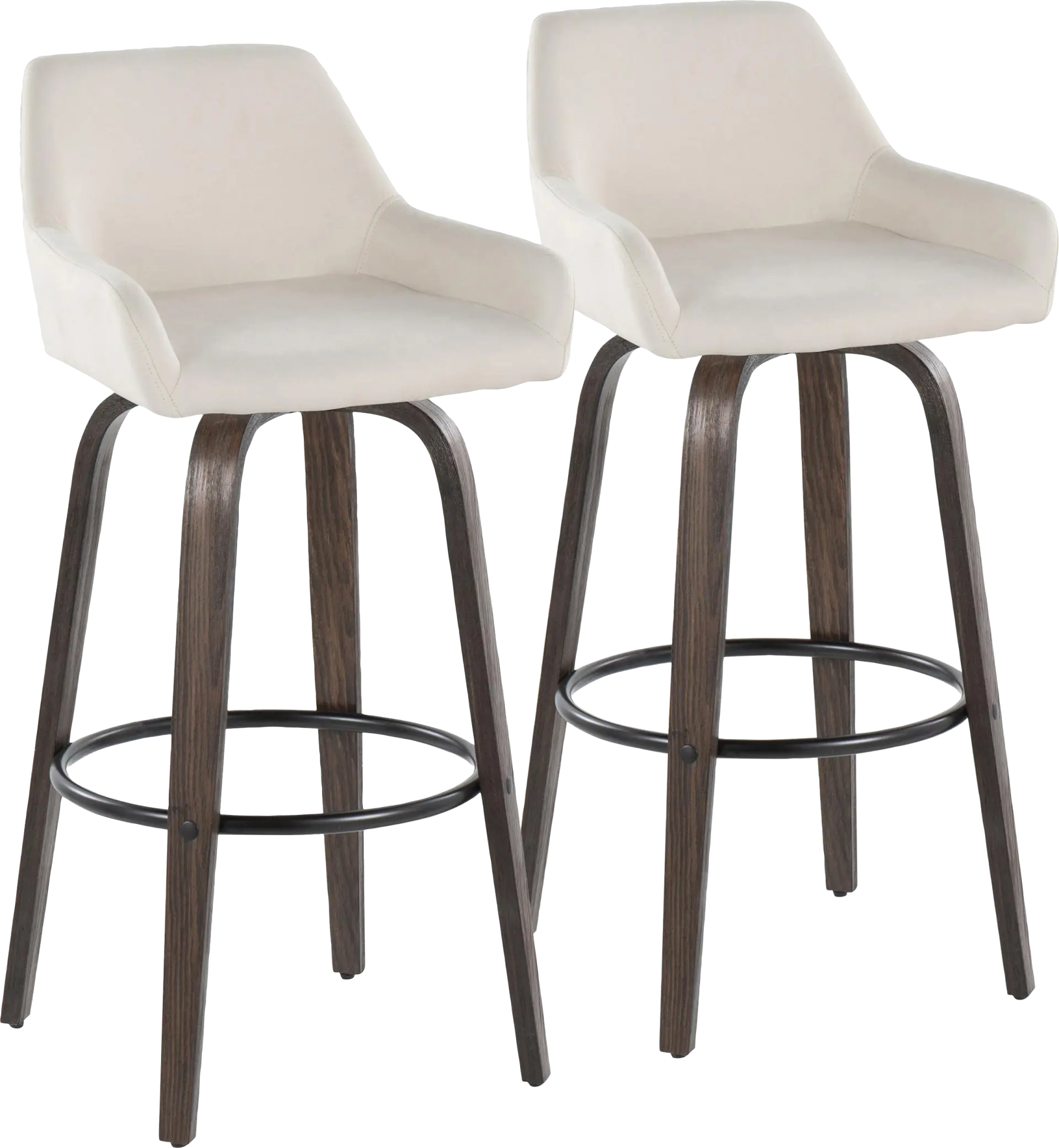 Rimcrest VII White Swivel Barstool, Set of 2