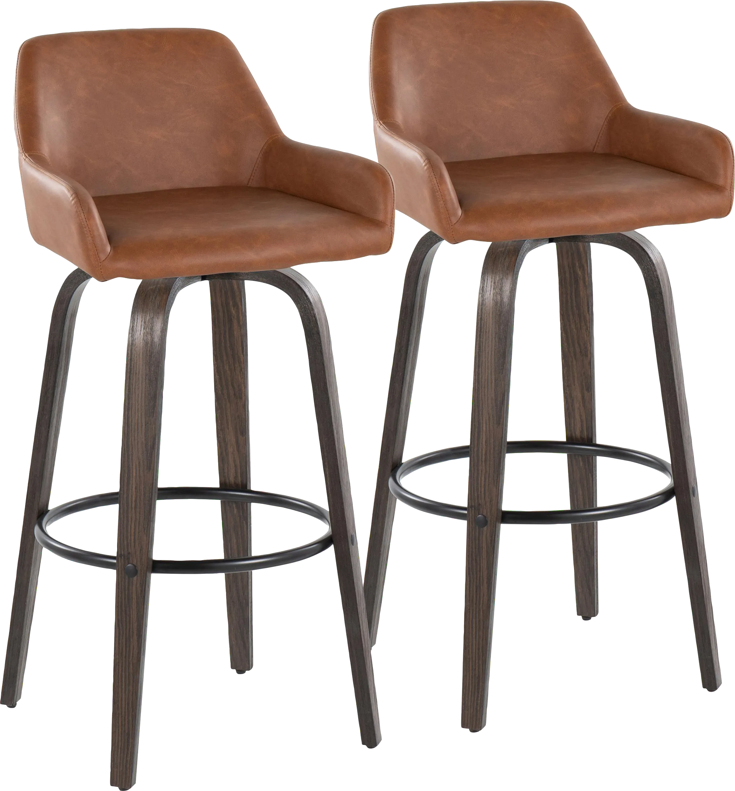 Rimcrest VII Camel Swivel Barstool, Set of 2 - Thumbnail - Image 1