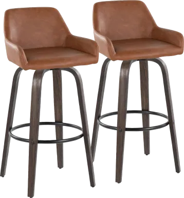 Rimcrest VII Camel Swivel Barstool, Set of 2
