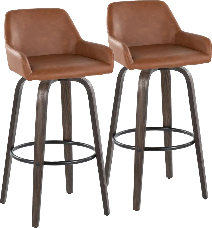 Rimcrest VII Camel Swivel Barstool, Set of 2