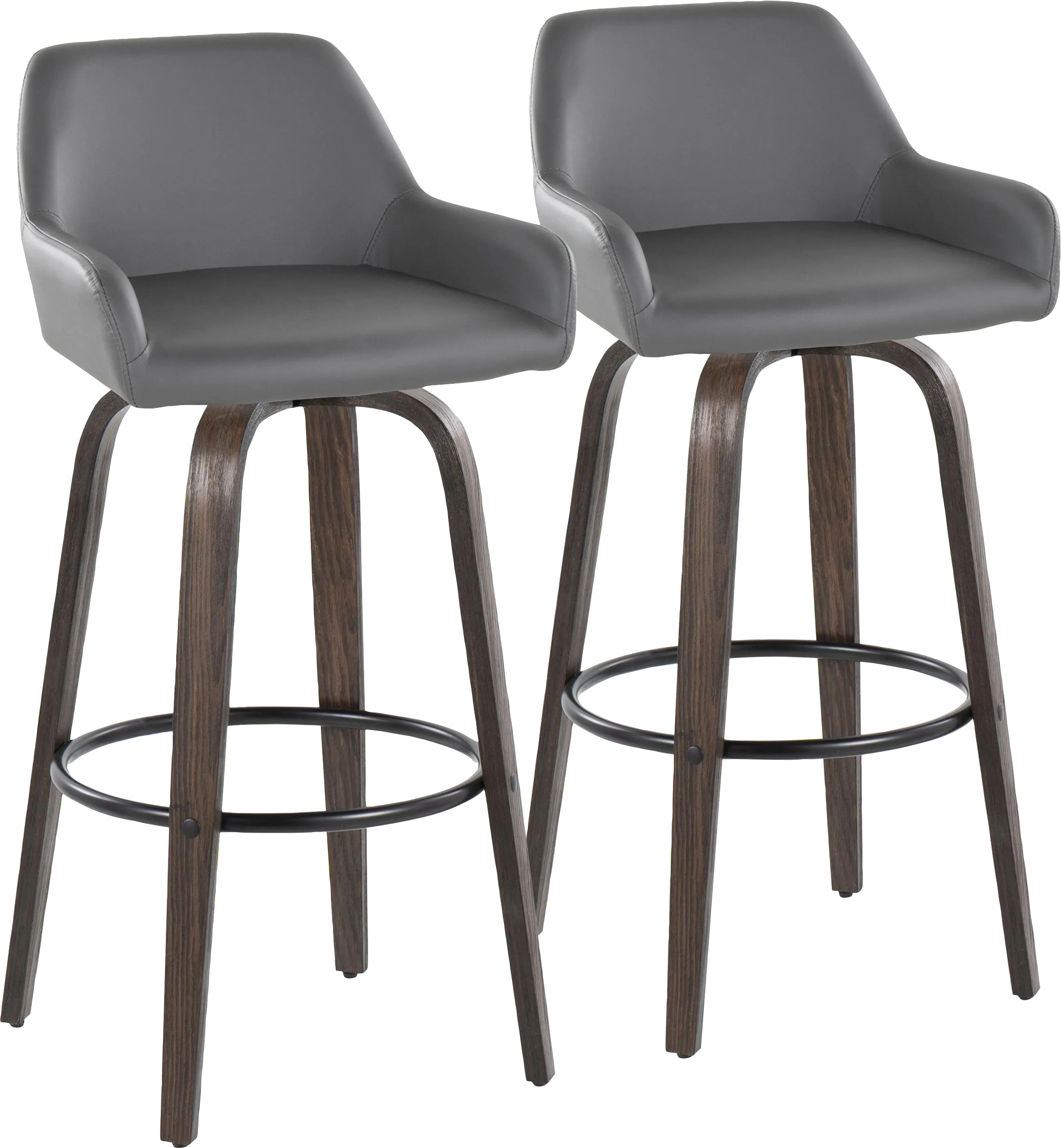 Rimcrest VII Gray Swivel Barstool, Set of 2 - Thumbnail - Image 1
