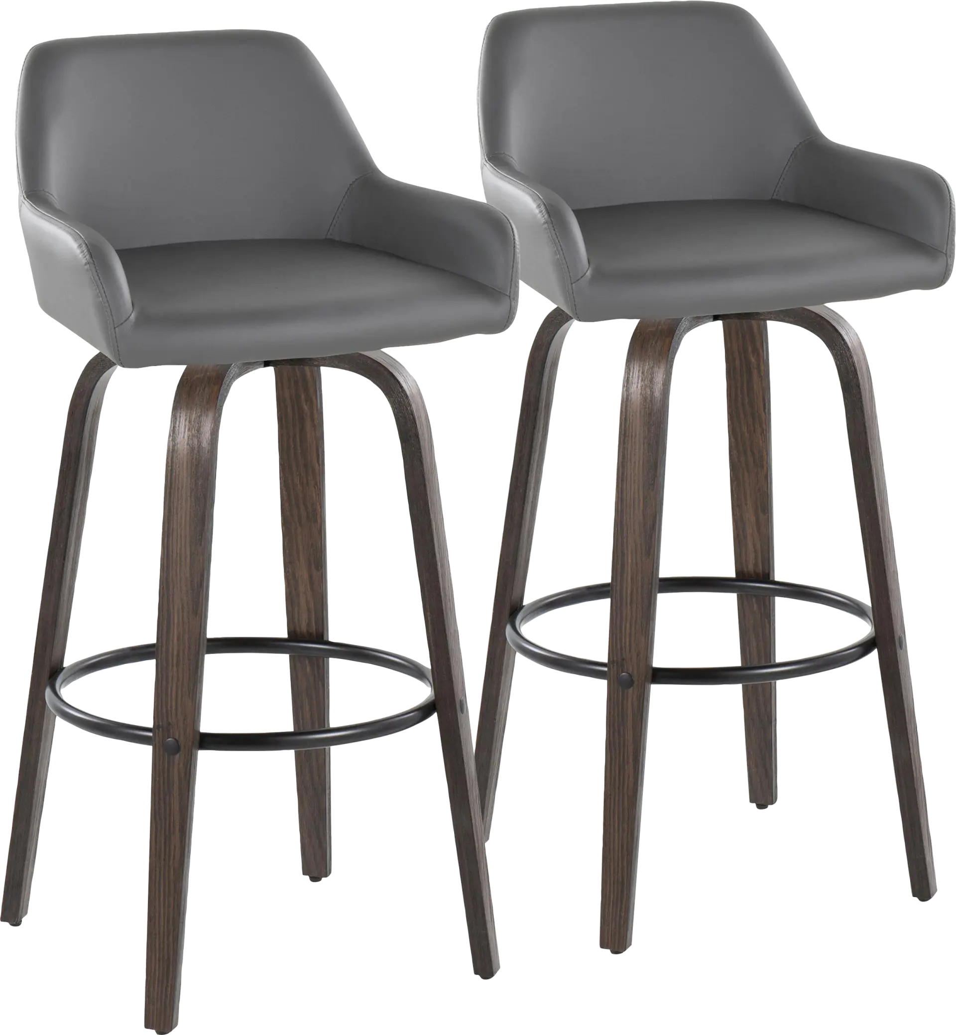 Rimcrest VII Gray Swivel Barstool, Set of 2