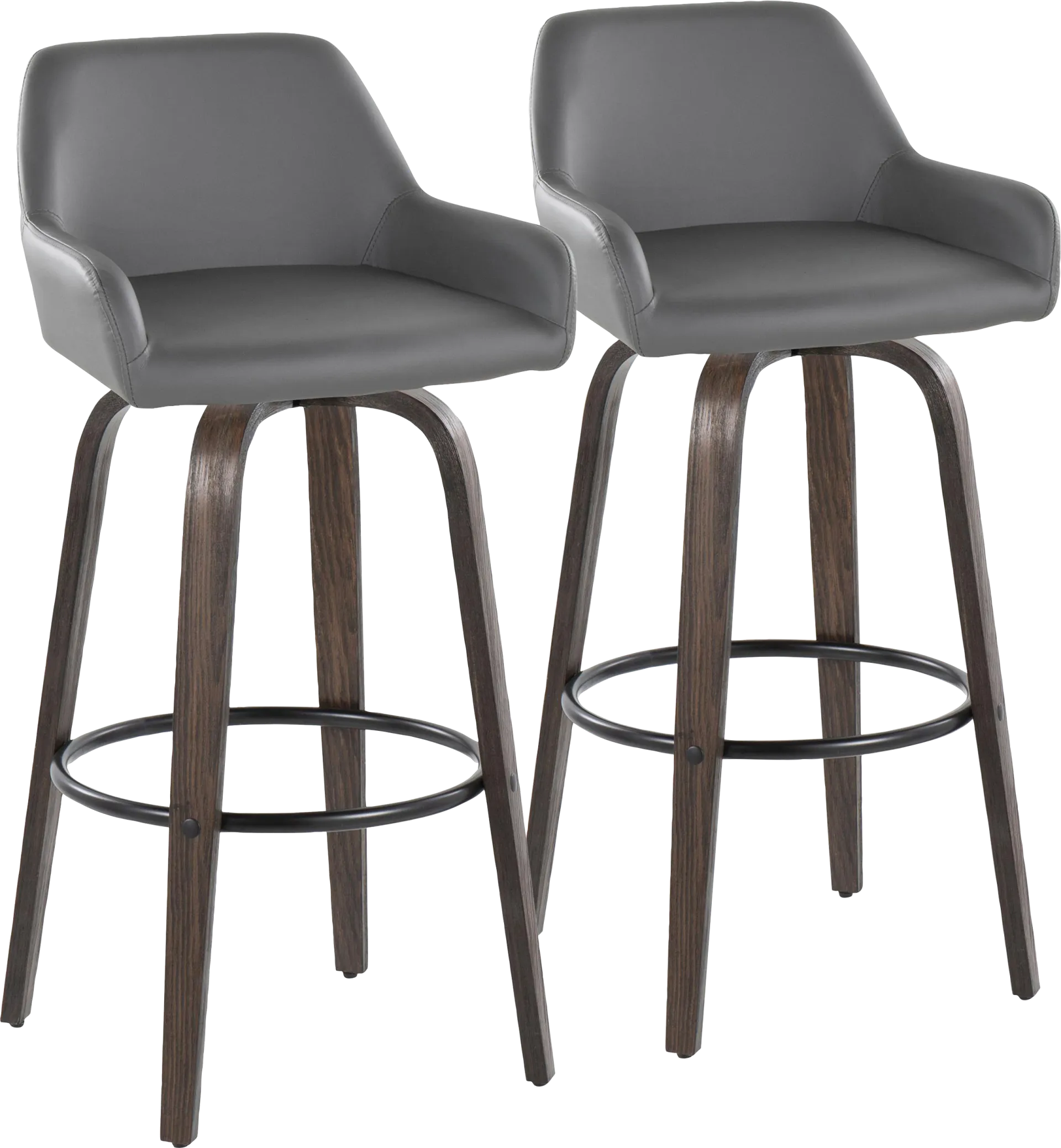 Rimcrest VII Gray Swivel Barstool, Set of 2 - Image 1