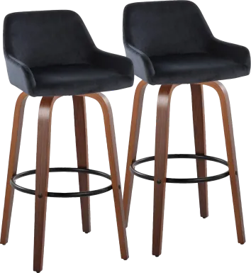 Rimcrest VI Black Swivel Barstool, Set of 2