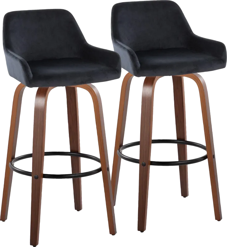 Rimcrest VI Black Swivel Barstool, Set of 2
